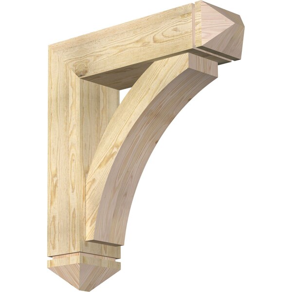 Ekena Millwork Thorton Arts and Crafts Rough Sawn Bracket w/ Offset Brace, Douglas Fir, 8"W x 30"D x 34"H BKT0806X30X34THR03RDF - main